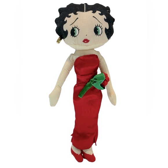 Vintage Betty‎ Boop Plush Doll with Red Dress - Picture 1 of 2